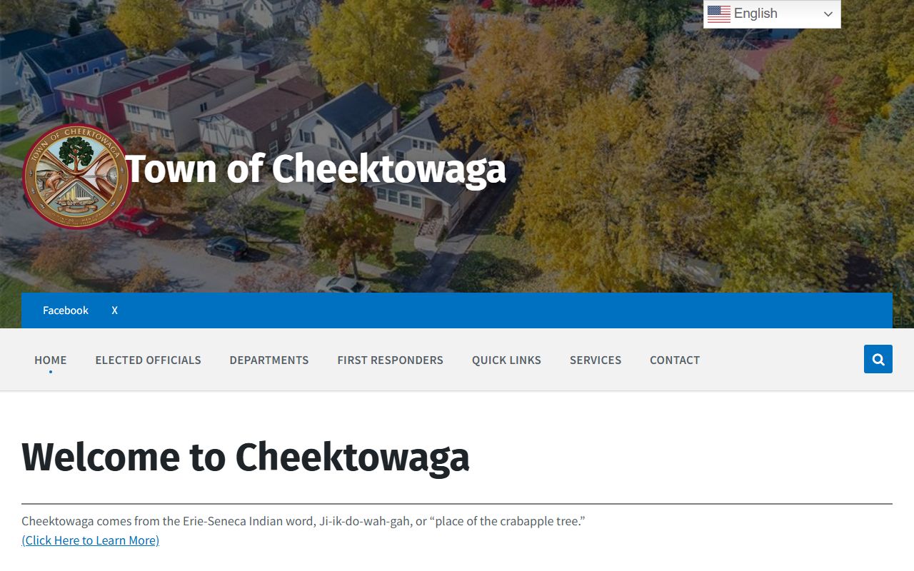 Town of Cheektowaga page showing Cheektowaga Police Department information for sex offender monitoring