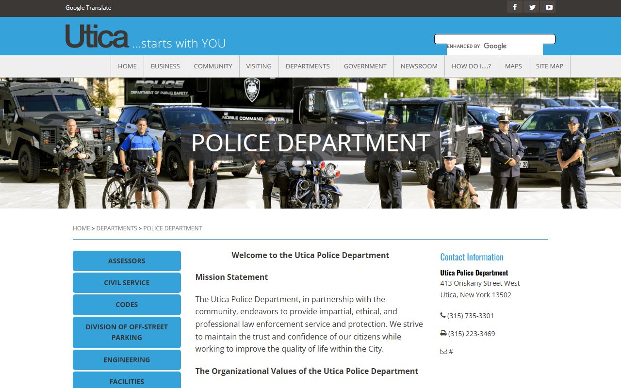 Utica Police Department serving the Utica community