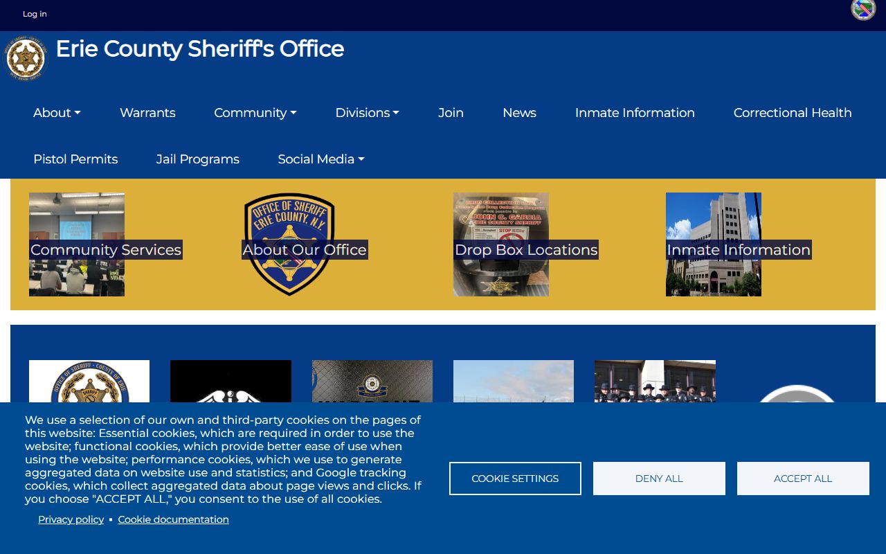 Erie County Sheriff's Office sex offender resources page