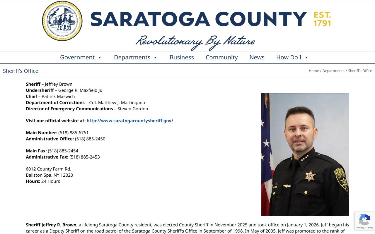 Saratoga County Sheriff's Office serving as the local sex offender monitoring agency