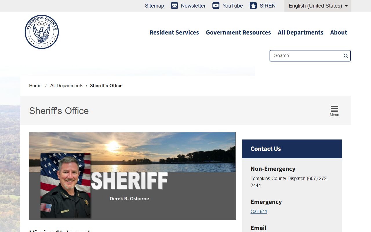 Tompkins County Sheriff's Office serving as the local sex offender monitoring agency